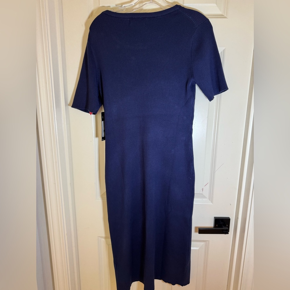 NWT Karl Lagerfeld Button‎ Trim Sweater Dress, Large - Picture 9 of 11